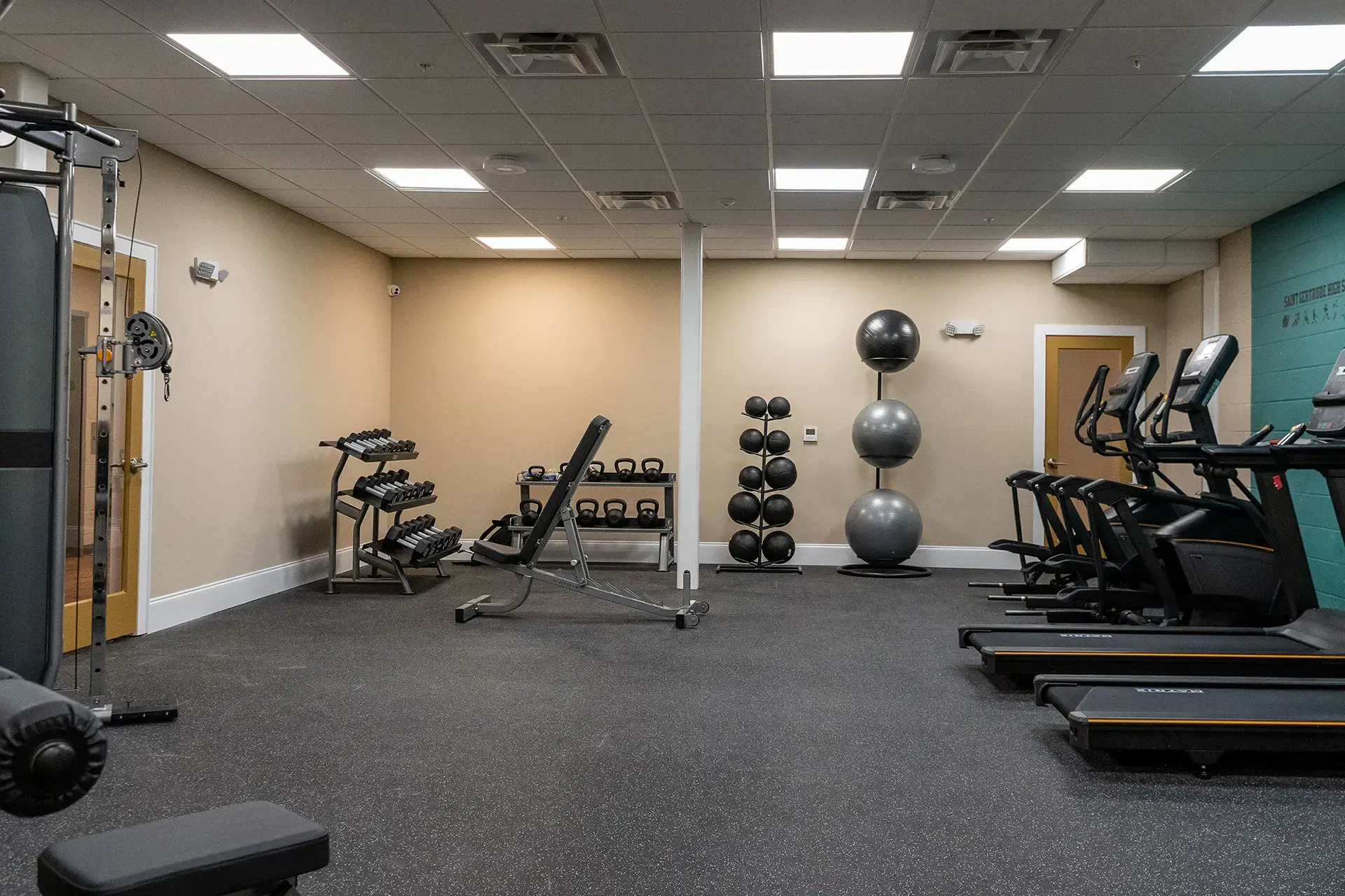The Abby fitness center cardio equipment and free weights