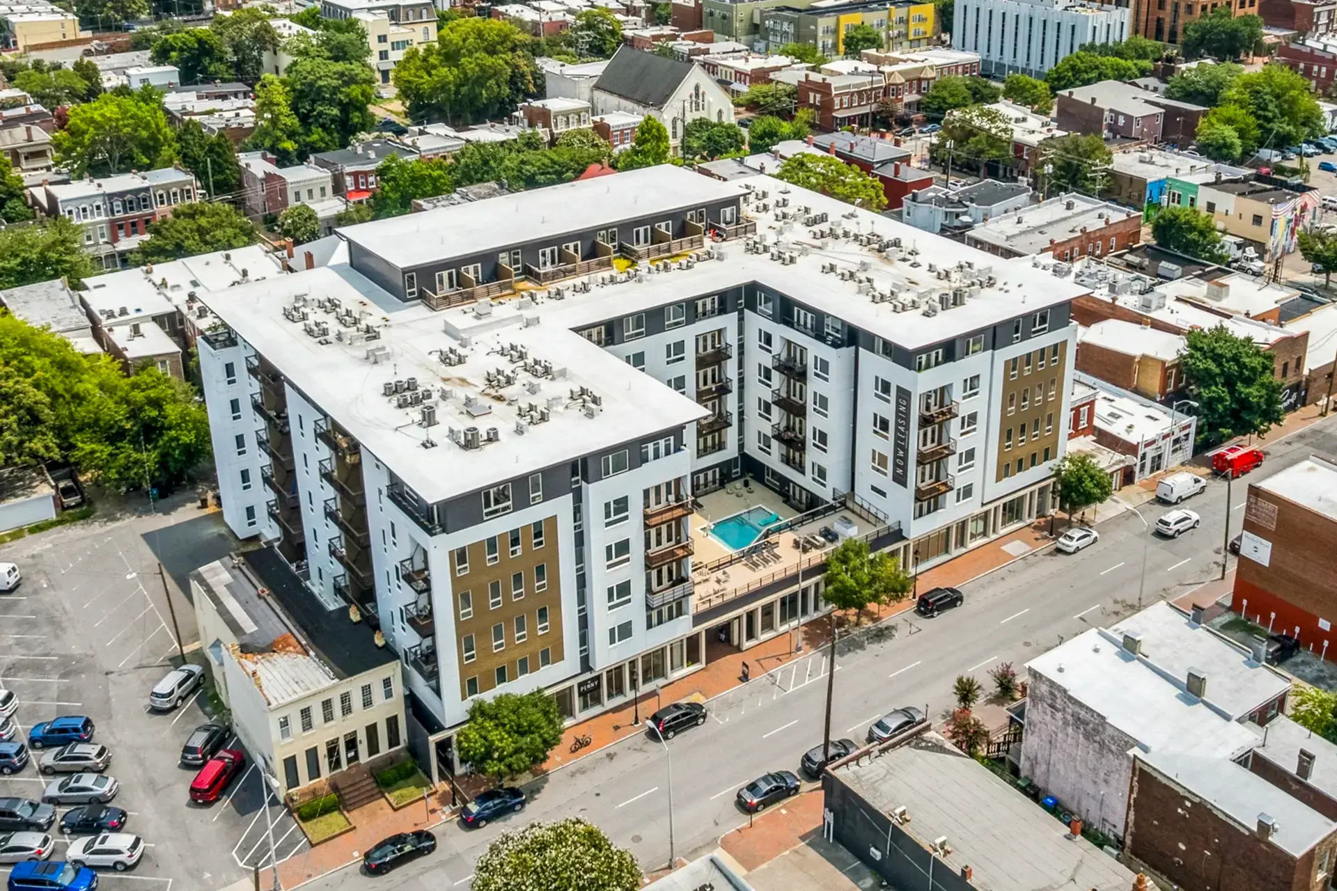 Aerial view of The Penny in Jackson Ward