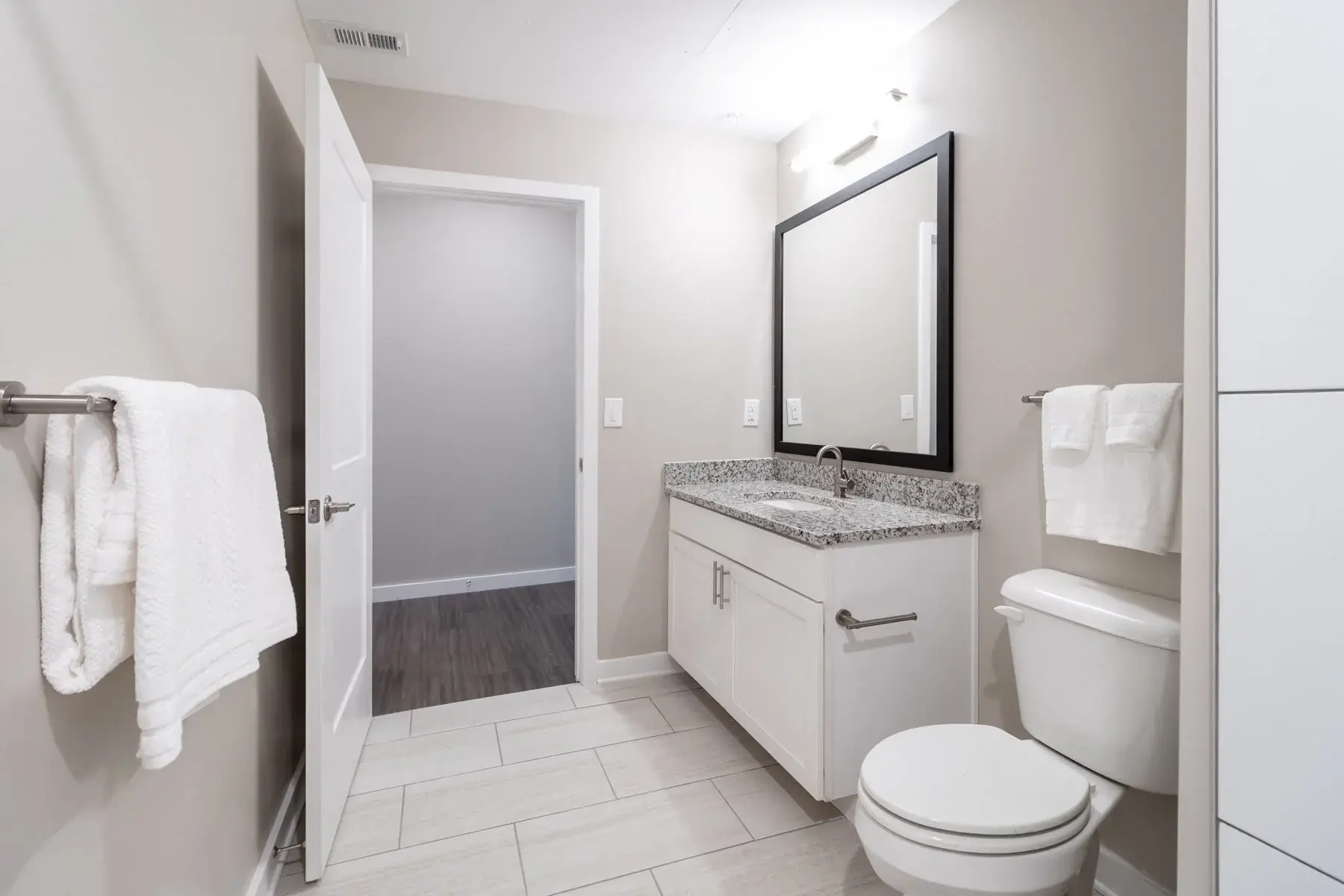 The Penny at Jackson Ward luxury bathroom wide view