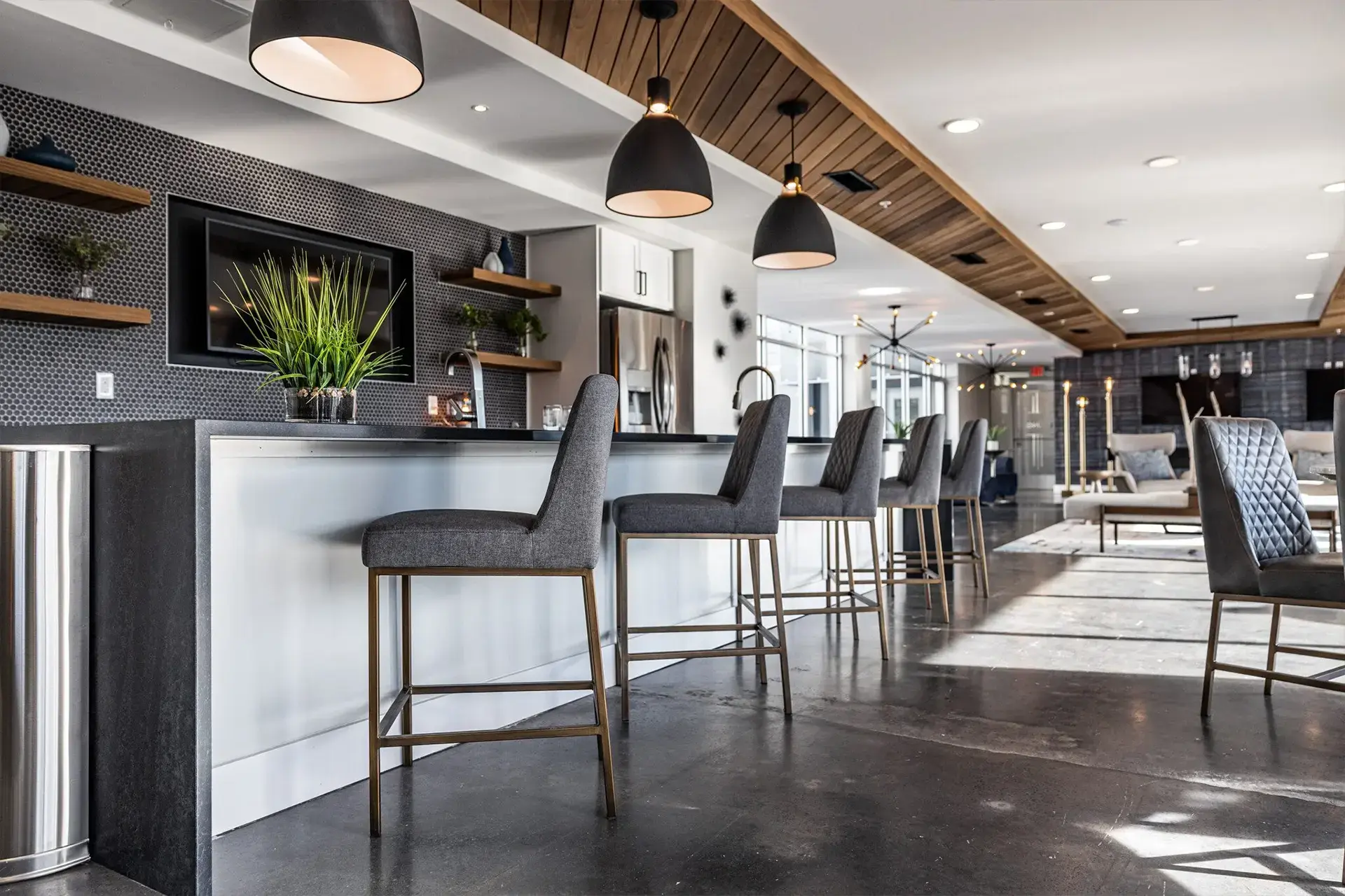 Bar in community area at The Summit