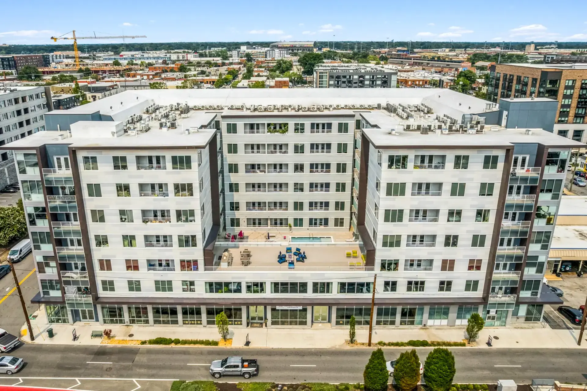 Aerial view of The Summit at Scott's Addition from the South