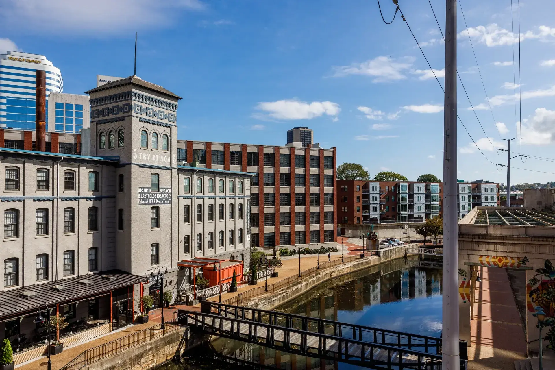 View of the canal walk and surrounding buildings