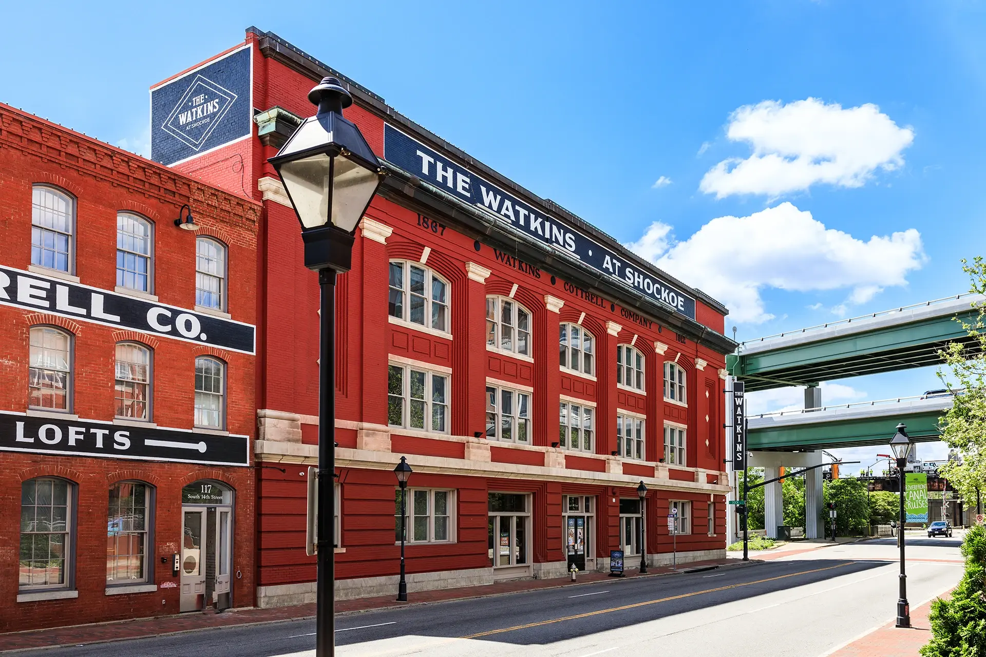 The Watkins building viewed from the corner of 14th Street and Main Street